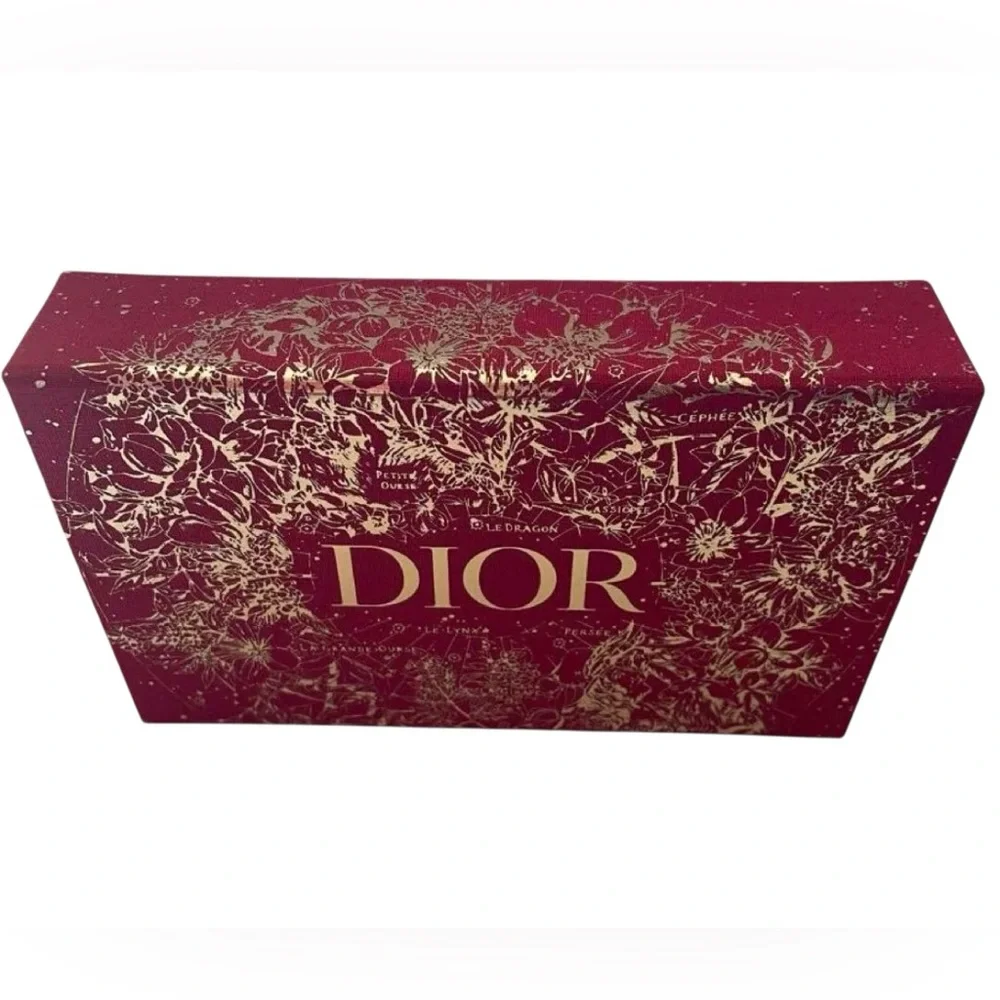 New Dior Red and Gold VIP Hard Jewelry Case w/ Removable Lipstock Tray